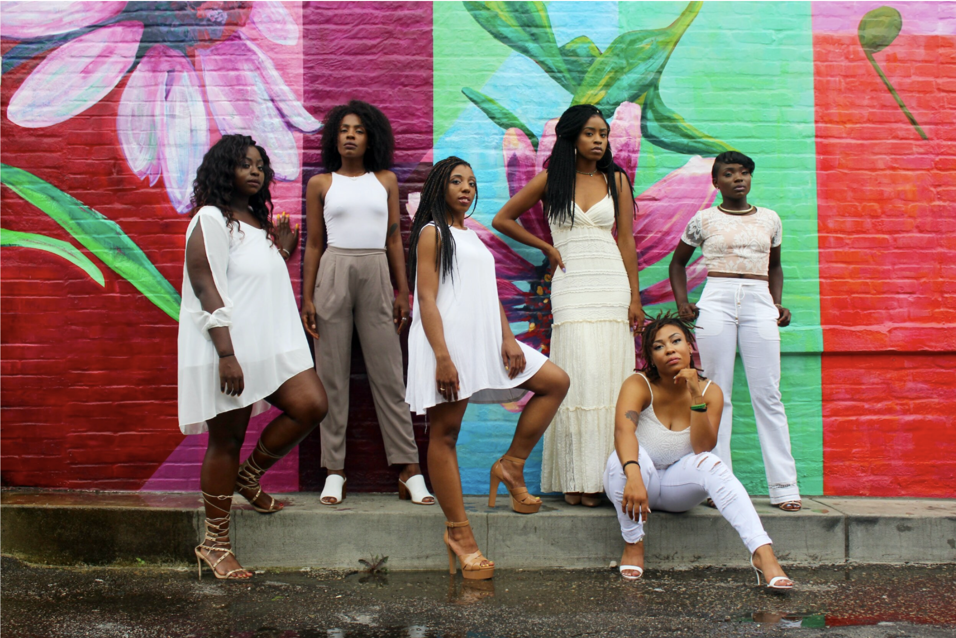 group of black of women on street graffiti backgorund - black therapy gtwc